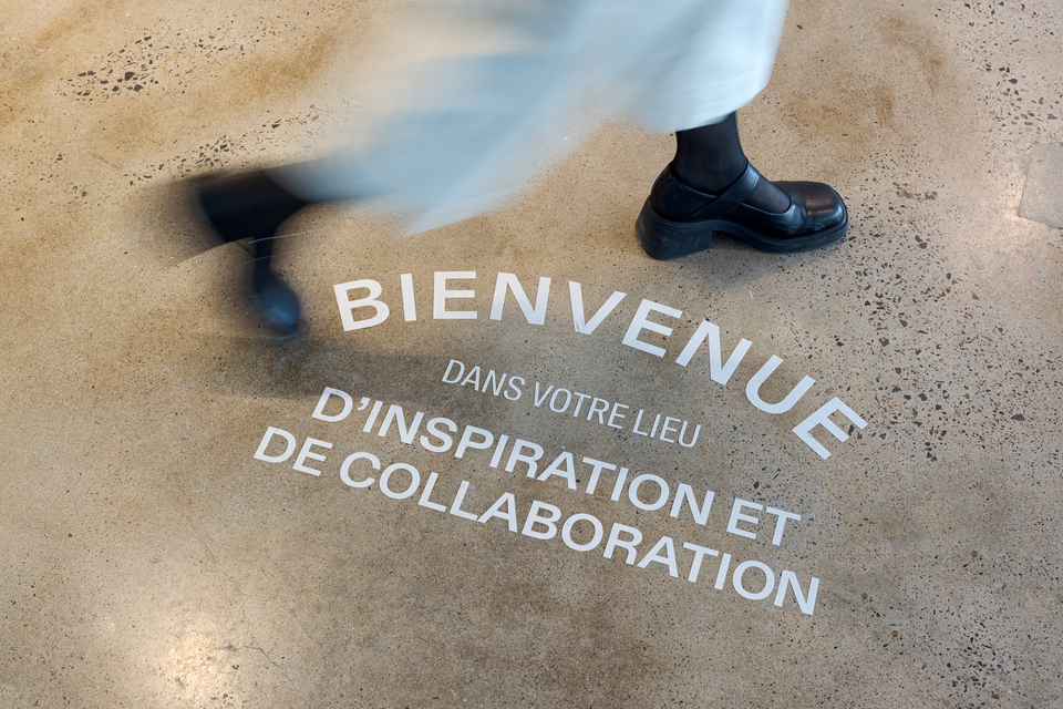 Inspiring statement printed on the floor
