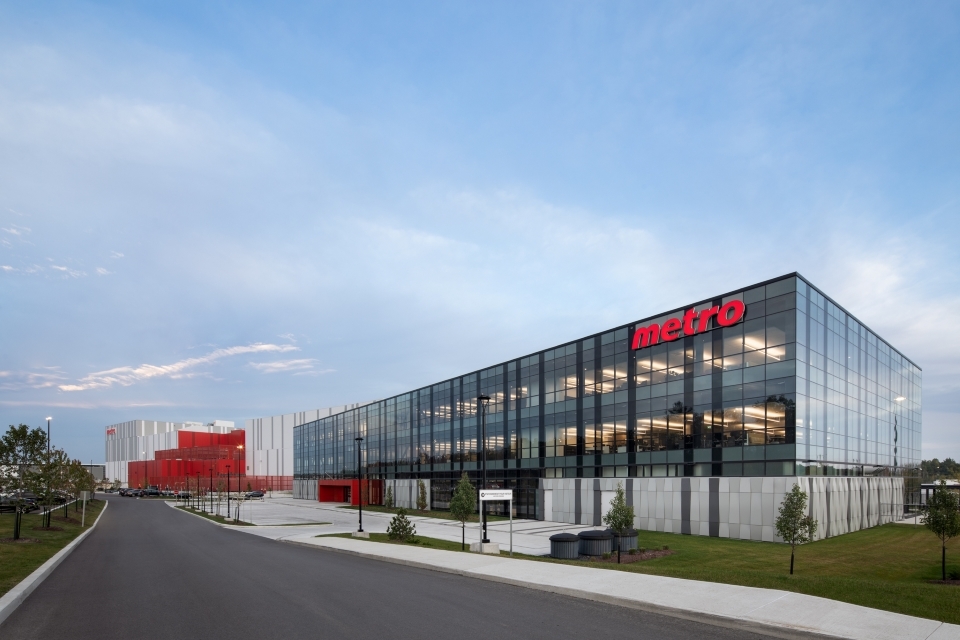 Main façade of Metro administrative block and Distribution centre in Terrebonne QC